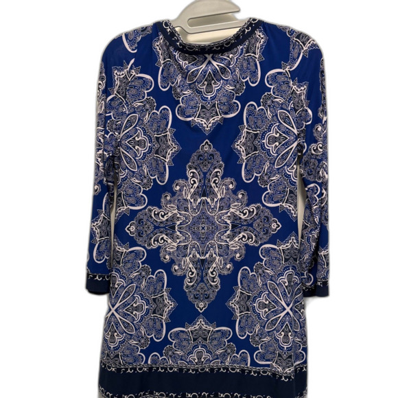 INC International Concepts Tunic Blue/White/Black Size Medium EUC - Picture 6 of 8